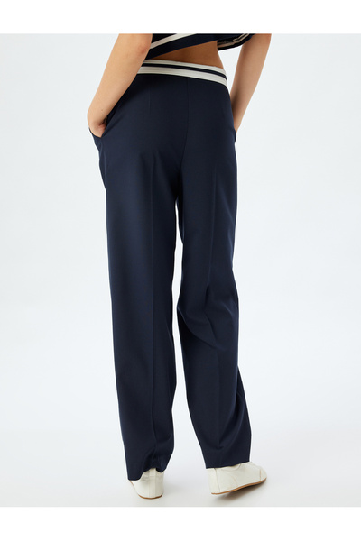 Koton 5wak40087pw 710 Lacivert Kadın Dokuma Pantolon