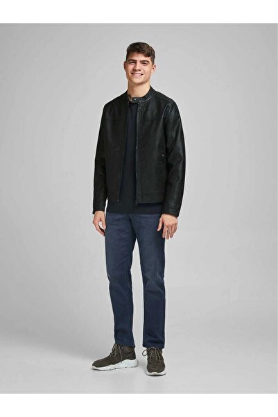 Jack & Jones Jack&Jones 12182461 Men's Leather Jacket - Black