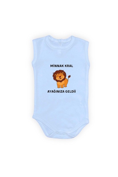 Mnk Baby&Kids بدلة أطفال مطبوعة من Minnak King To Your Feet باللون الأزرق الفاتح