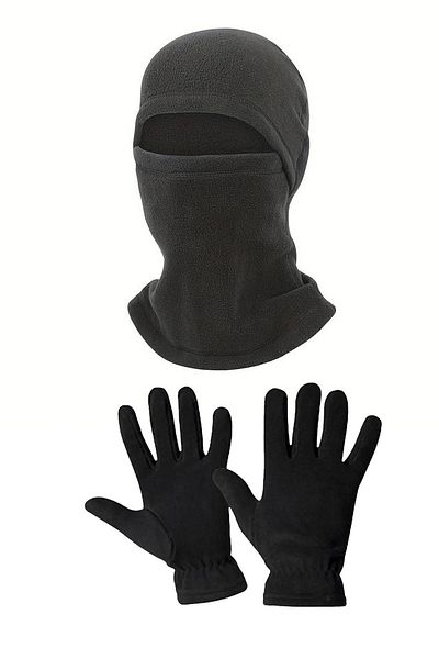 Belifanti Collection Fleece Unisex Snow Mask Fleece Gloves Set