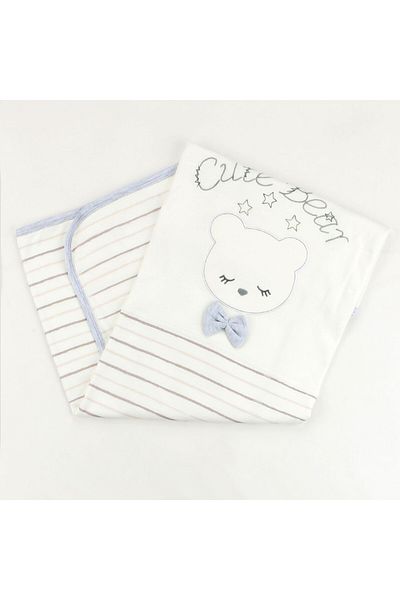 Sebi Bebe 80X90 cm Teddy Bear Baby Blanket with Bow - 9183
