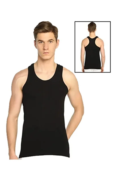 Belifanti Collection Men's Cotton 3 Pieces Black Athlete Tank Top