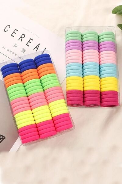 Belifanti Collection Women's 50 Pieces Colorful Rubber Hair Clip Set