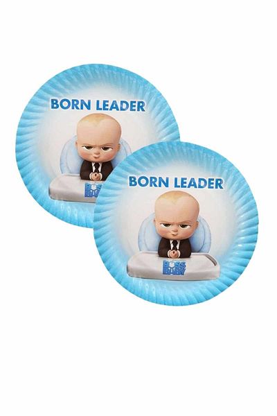 TURKUAZ PARTY Cardboard Plate 8 Pieces - Boss Baby - 23 Cm