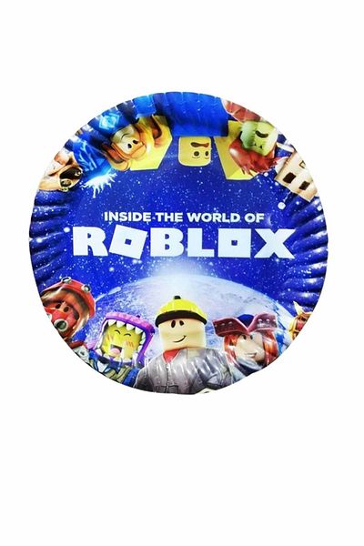 TURKUAZ PARTY Cardboard Plate 8 Pieces - Roblox - 23 Cm