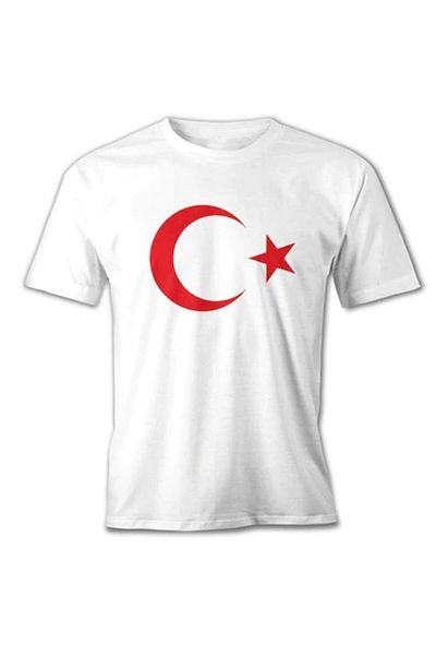 Belifanti Collection Tricou unisex White Moon Star cu steag turcesc