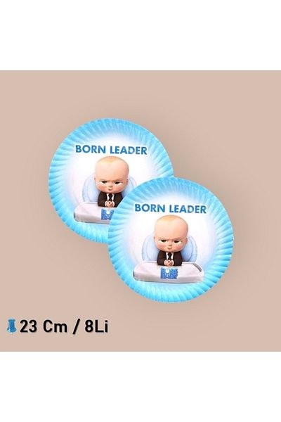 TURKUAZ PARTY Cardboard Plate 8 Pieces - Boss Baby - 23 Cm