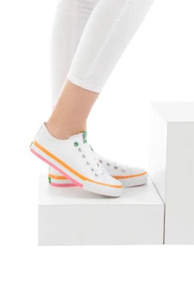 Benetton Bn-30176 Pantofi sport dama-alb-portocaliu