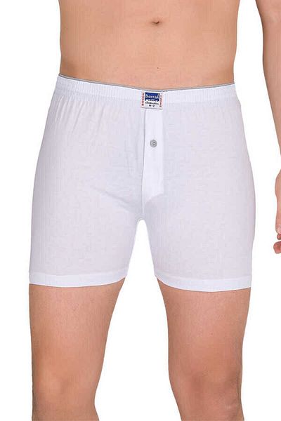 MYS GRUP TEKSTİL Men's 2-Piece White Wide-Cut 100% Cotton Button-Down Boxer-Shorts-Pants Claret / 1099