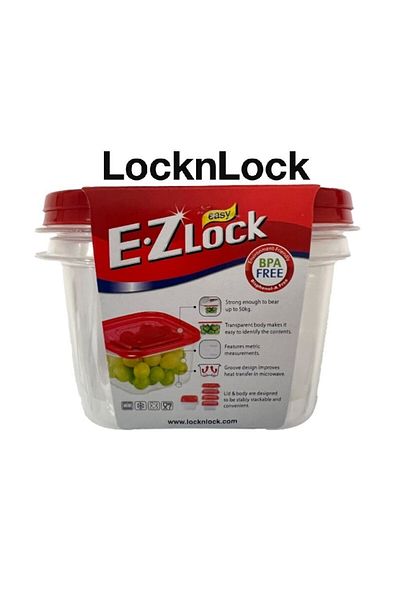 locknlock EzLock Square Container Set - 970ml (Set of 2)