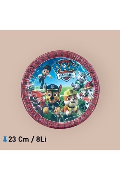TURKUAZ PARTY 23 Cm Cardboard Plate - Paw Petrol