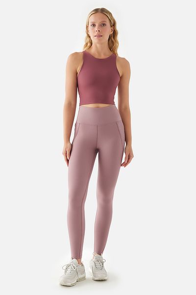 Superstacy Peggy High Waist Mesh Pocket Rose Sports Leggings