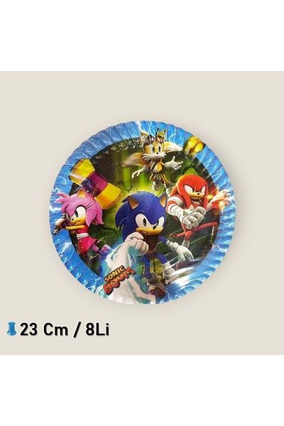 TURKUAZ PARTY Cardboard Plate 8 Pieces - Sonic - 23 Cm