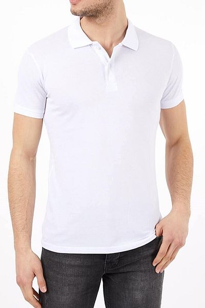 Belifanti Collection Ανδρικό μπλουζάκι πόλο με λαιμόκοψη λευκό