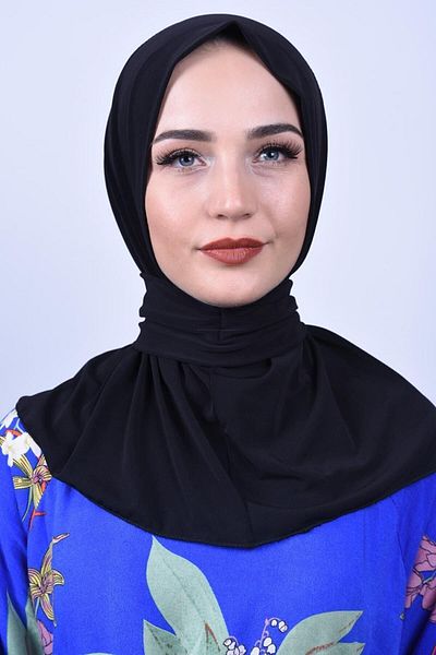 Belifanti Collection Bonnet Snap Hijab Damă Nisip Hijab Gât Bonnet Negru