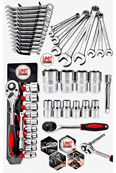 PROXTECH Premium 24 Parça 12 Kombin Anahtar Set 1/2 Krom Cırcır Lokma Takım Set