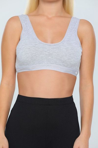 Belifanti Collection Women's Gray Padded Thick Strap Bustier Crop