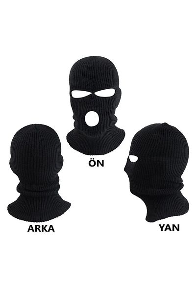 Belifanti Collection Knitted Knitwear Unisex Black Snow Mask