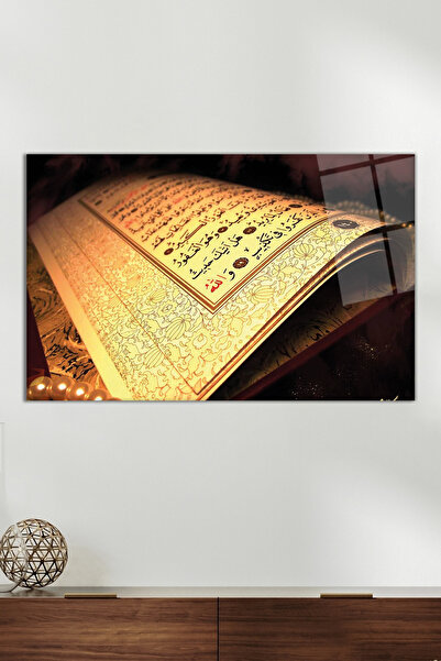 Vosevu Kuran-ı Kerim Ayet Dini Cam Tablo, Modern Ev Ofis Dekoru, Hediyelik Du...