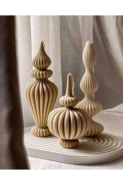 SCA CANDLE Dekoratif Mum Buyuk Vazo Marako Model Sütlü Kahve Renk 25x10 Cm