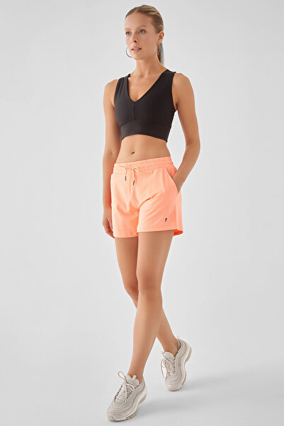 Superstacy Pantaloni scurți sport din plasă pentru femei Caro, portocaliu neon