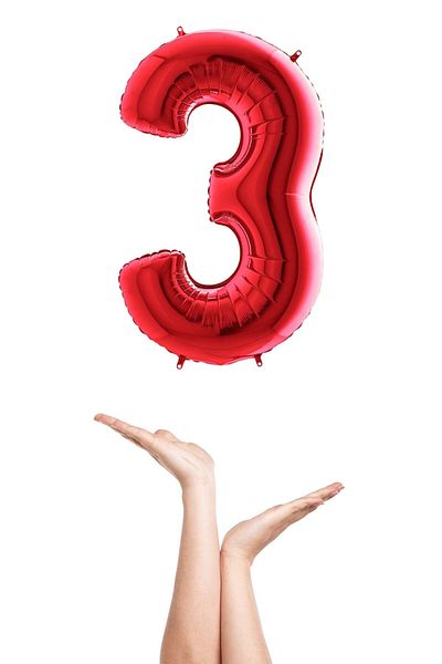 TURKUAZ PARTY Foil Balloon - 16 Red - Pack of 3
