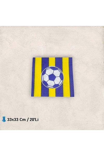 TURKUAZ PARTY Paper Napkin 33x33 Cm - Yellow Navy Blue - 20 Pcs