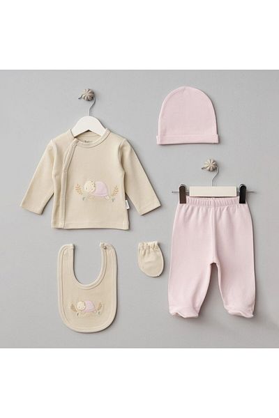 Bebitof Baby Smiling 5-Piece Baby Bodysuit Set - Turtle 20093