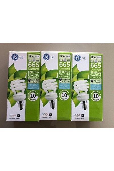 General Electric 6 ADET GENERAL ELC. E 14 TASARRUFLU LAMBA  12W=55W =665 LÜMEN  6500KELVİN BEYAZ