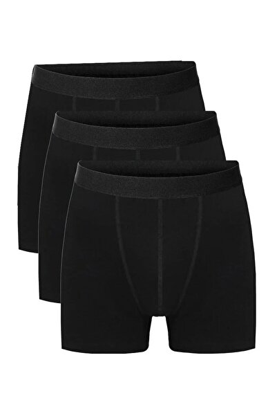 Belifanti Collection Erkek Siyah Likralı Boxer 3'lü Paket