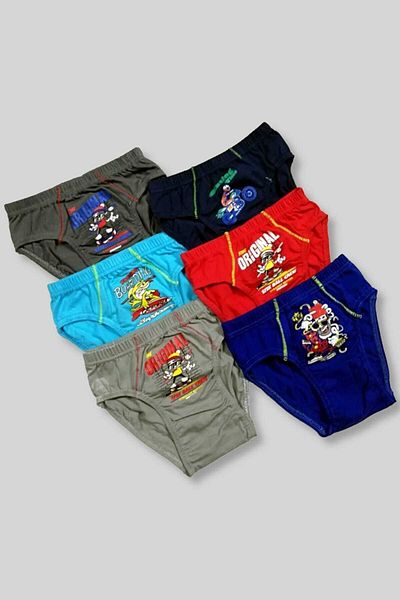 Tutku Boy's Multicolored 6-Pack 0138 Elastane Cotton Printed Panties