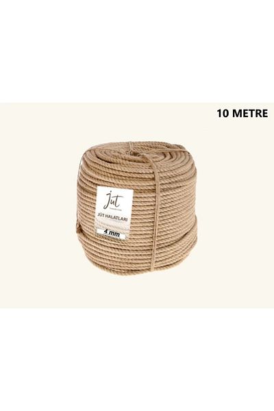 JUTBURADA Jütburada Σχοινί Ιούτας 4 mm 10 μέτρα Ψάθινο Διακοσμητικό Σχοινί
