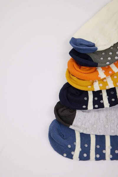 DeFacto Baby Boy Non-Slip Sole 7-Piece Cotton Long Socks 3164543