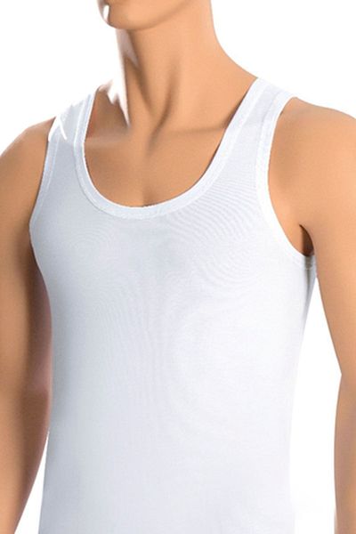 Belifanti Collection Men's Cotton 6 Pieces White Tank Top Set of 6