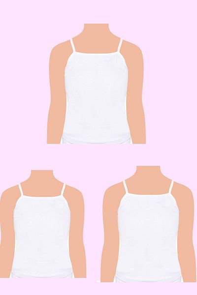 Belifanti Collection Girl's Cotton Combed Cotton Rope Strap Tank Top 3 Pack White