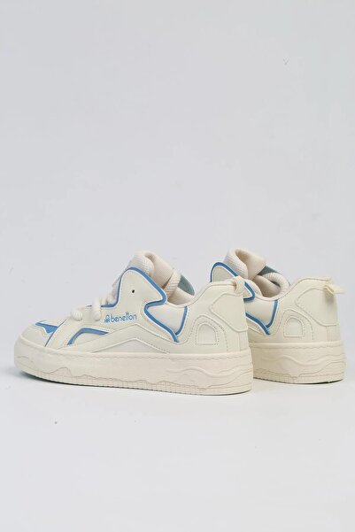 Benetton Bnı-10100 Ithal Kadın Spor Ayakkabı-beyaz Mavi