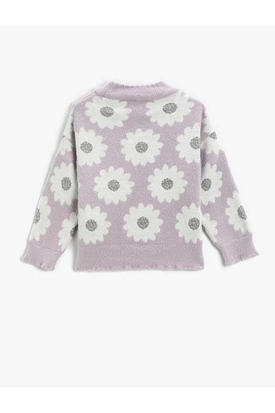 Koton Daisy Patterned Sweater Soft Textured