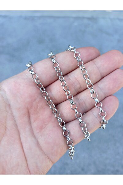 FlowerAksesuar 5 METRE - 1 mm Düz Kalın Zincir, Anahtarlık Zinciri, Takı Zinc...