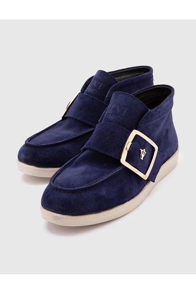 İLVİ Luzer Genuine Suede Leather Women's Navy Blue Boots
