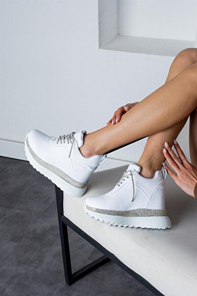 Modanizm Amelia Gizli Topuklu Beyaz Spor Ayakkabı