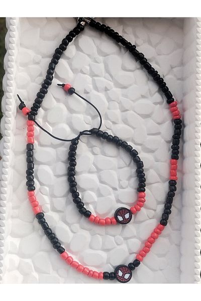 Amabel Jewelerys Spiderman, Bead Necklace and Bracelet