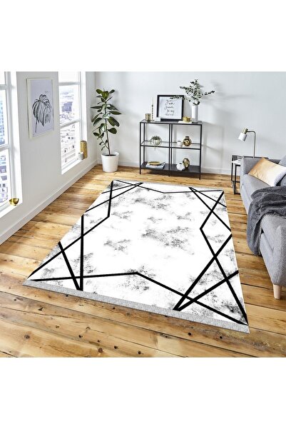 DECOSER HALI Kilim Yıkanabilir Mermer Desen Kaymaz Taban Salon Koridor Mutfak...