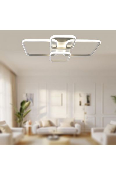 TT AYDINLATMA Tt500-4-By Tt - 4-Piece Matte White Floor Lamp Led Chandelier (White Light)