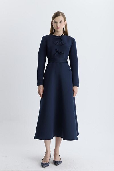 Ahel Tasarım Φόρεμα κατάδυσης Jammes Bow Puff - Navy Blue
