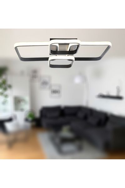 TT AYDINLATMA Tt500-4-Sy - 4 Led Chandelier, White Light, Matte Black Floor Lamp