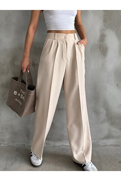 oshebu Beige – Palazzo Pants Oversize Cut