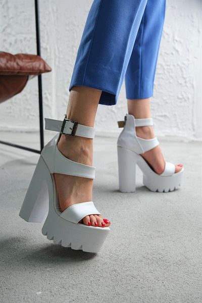 Modanizm Ella White High Heels