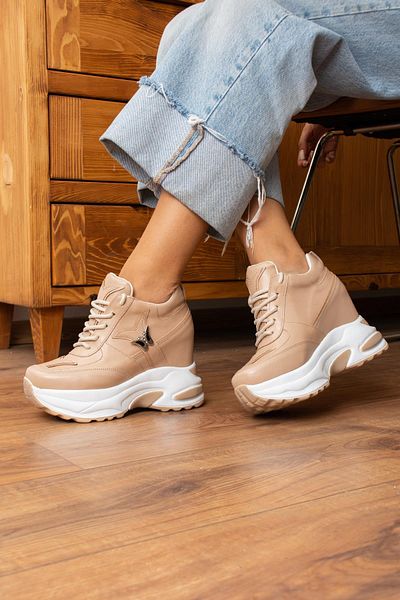 Modanizm Lydia Hidden Heel Nude Sneakers