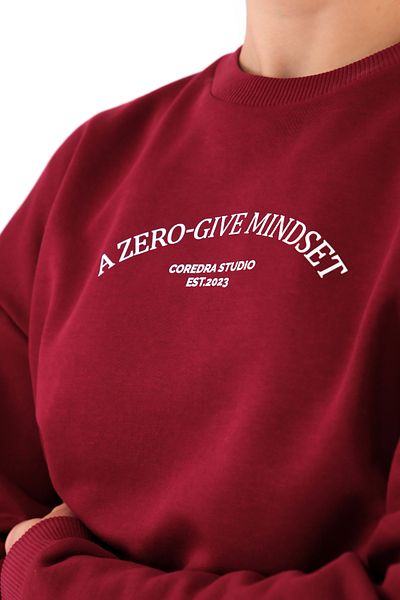 Coredra Women's Burgundy Zero Give Relaxed Fit Sweatshirt