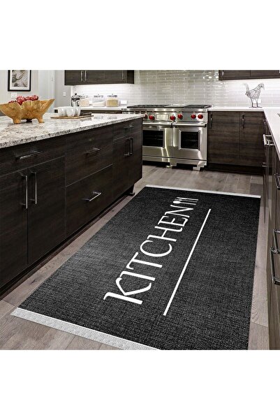 Kilim Yıkanabilir Kıtchen Yazılı Kaymaz Taban Salon Koridor Mutfak Halısı Delüx2093